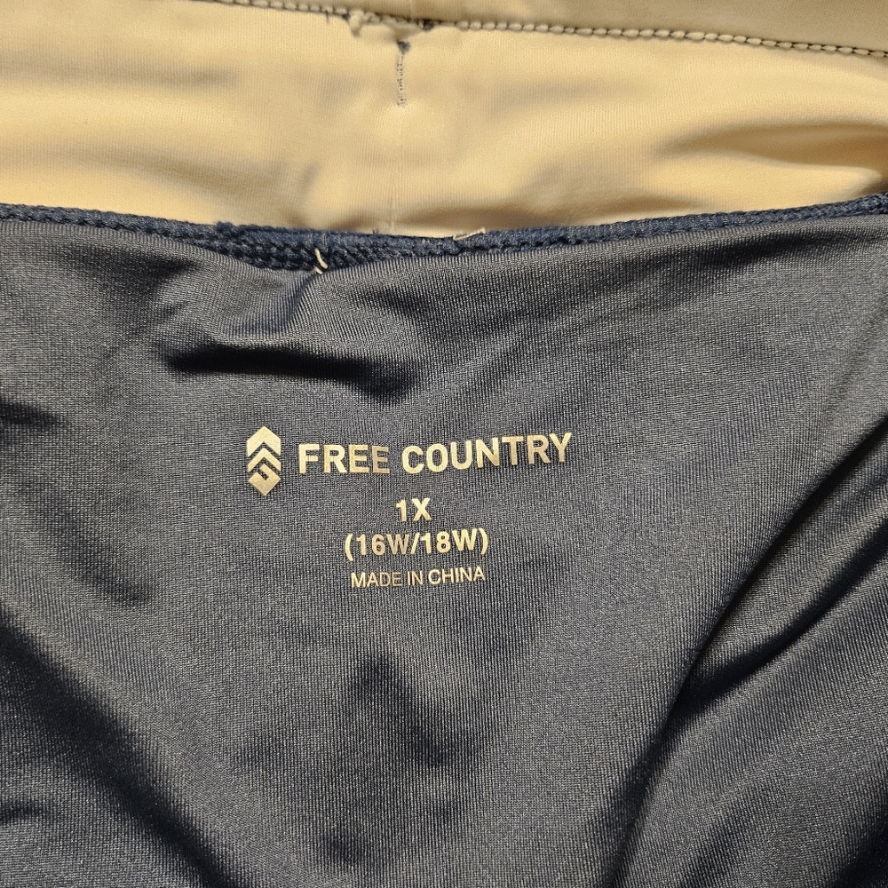 Free Country Drawstring Women's Swim Shorts Blue Plus Size 1X 16W/18W NEW - Picture 3 of 6